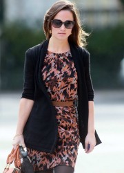 Pippa Middleton in Short Dress Out in London