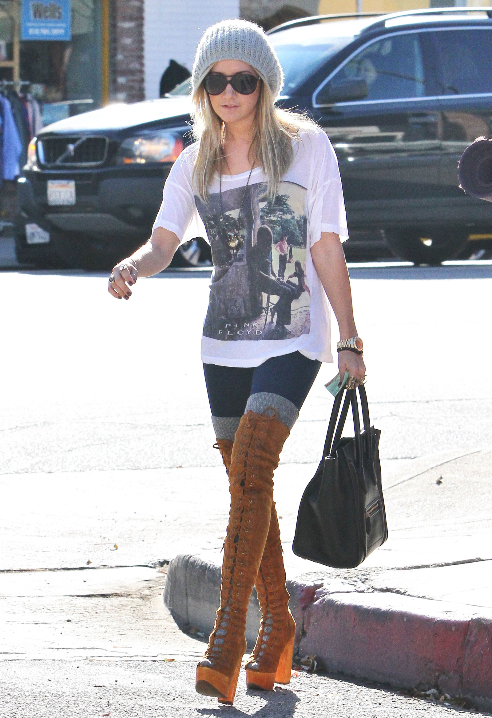 Ashley Tisdale in Funky Boots Goes to Shopping in Beverly Hills ...