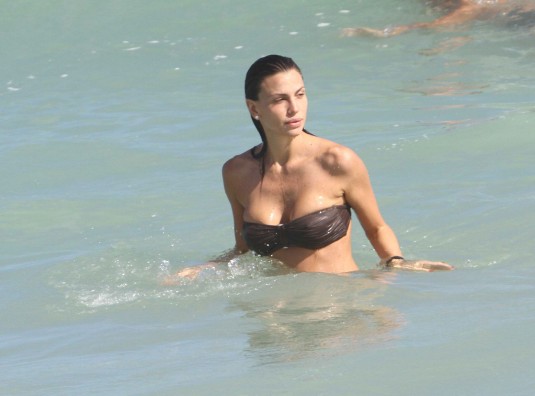 Claudia Galanti Bikini Candids on the beach in Miami