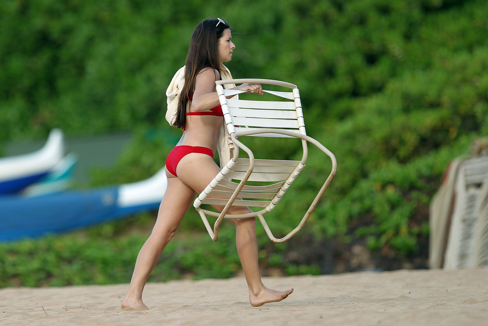 Danica Patrick in Red Bikini in Hawaii.