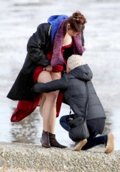 Gemma Arterton Cleavy On The Set of Byzantium