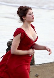 Gemma Arterton Cleavy On The Set of Byzantium