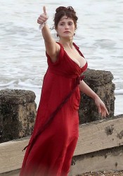 Gemma Arterton Cleavy On The Set of Byzantium