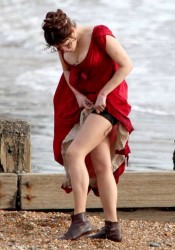 Gemma Arterton Cleavy On The Set of Byzantium