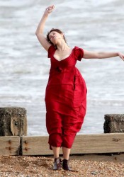 Gemma Arterton Cleavy On The Set of Byzantium