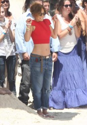 Jennifer Lopez on Set of iQ'Viva! The Chosen in Uruguay