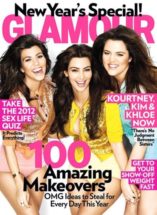 Kim, Kourtney & Khloe Kardashian Covers Glamour Magazine
