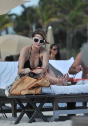 Mischa Barton Looks Hot in Bikini Top on Miami Beach