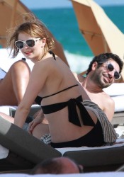 Mischa Barton Looks Hot in Bikini Top on Miami Beach