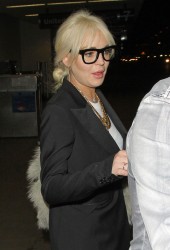 Lindsay Lohan with Fancy Sunglasses at LAX - HawtCelebs