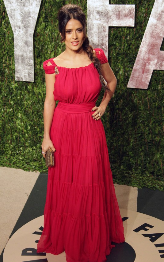 Salma Hayek at 2012 Vanity Fair Oscar Party at Sunset Tower – HawtCelebs
