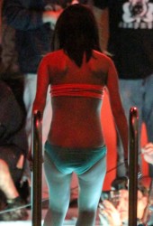 Selena Gomez in Bikini on the Spring Breakers Set