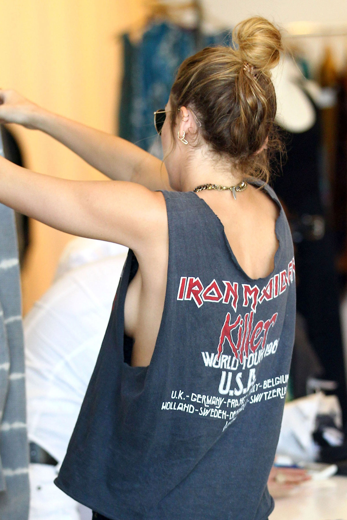 MILEY CYRUS on Shopping in Calabasas.