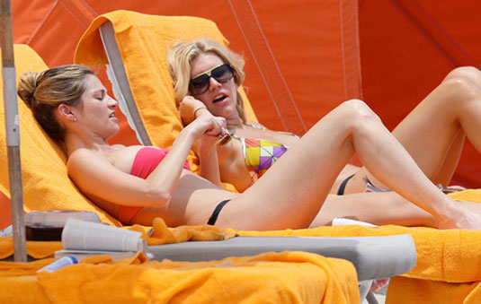 ERIN ANDREWS in Bikini at the Beach in Miami.