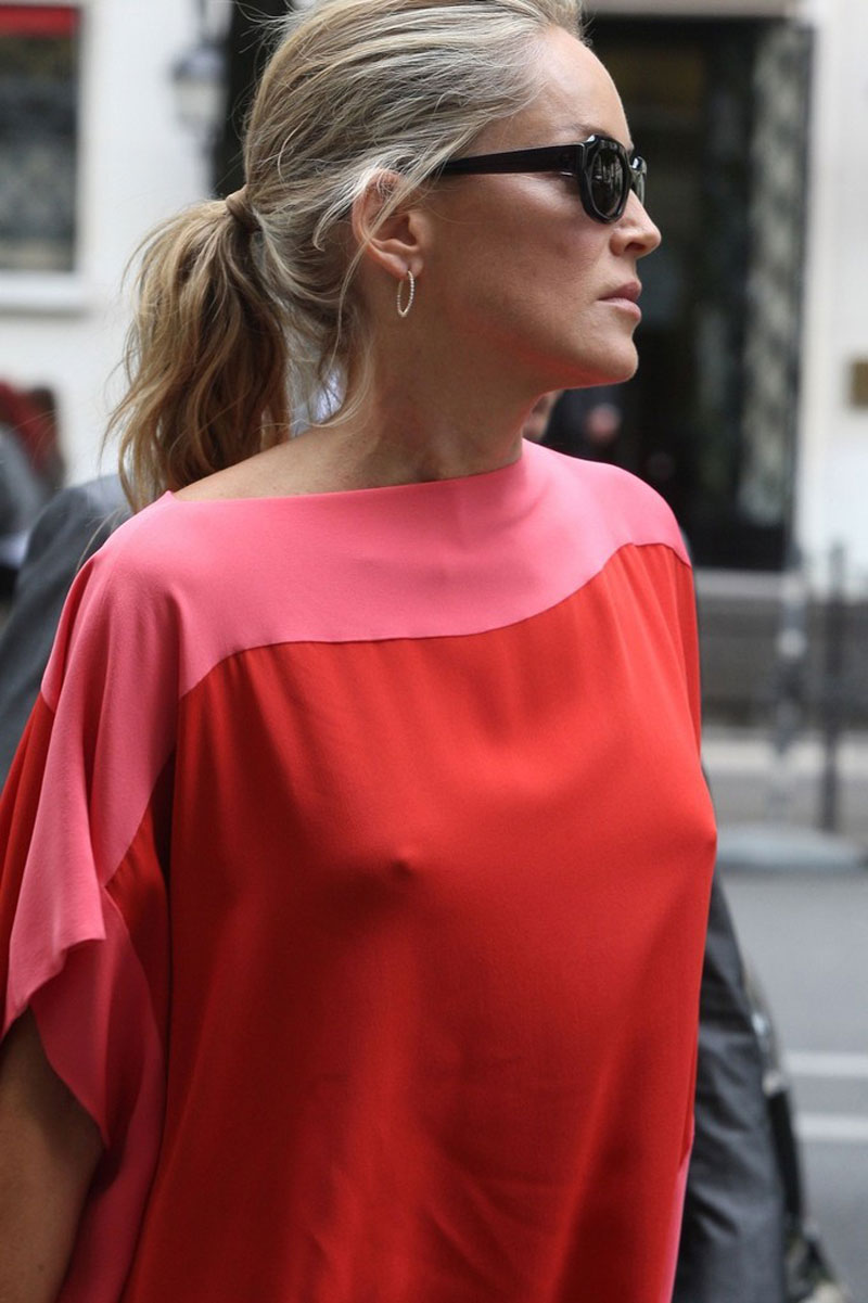 SHARON STONE Out and About in Paris.
