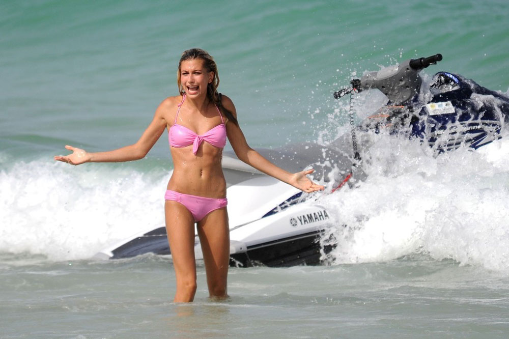 HAILEY BALDWIN in Bikini on the Beach in Miami.