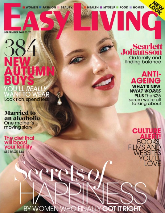SCARLETT JOHANSSON in Easy Living Magazine, UK September 2012 Issue ...