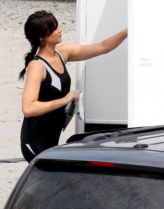 JENNIFER LAWRENCE on the Set of Hunger Games: Catching Fire JENNIFER LAWRENCE
