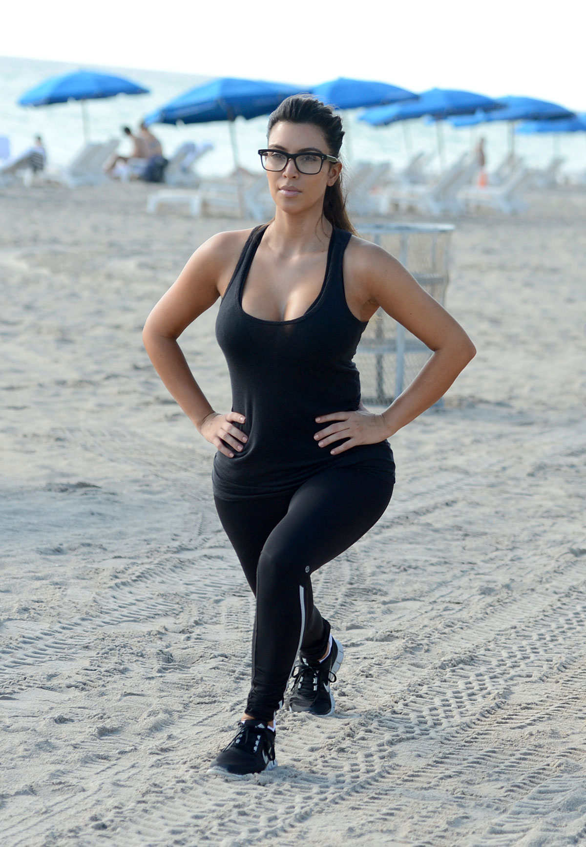 Kim Kardashian On The Morning Walk On A Beach In Miamii Hawtcelebs