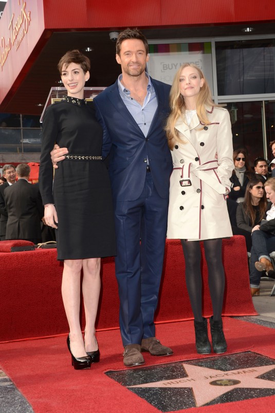 ANNE HATHAWAY at Hugh Jackman Walk of Fame Ceremony in Hollywood