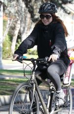 ALYSON HANNIGAN Rides a Bike in Santa Monica