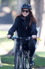 ALYSON HANNIGAN Rides a Bike in Santa Monica