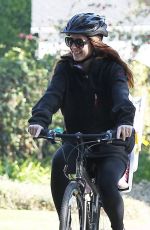 ALYSON HANNIGAN Rides a Bike in Santa Monica