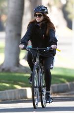 ALYSON HANNIGAN Rides a Bike in Santa Monica