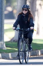 ALYSON HANNIGAN Rides a Bike in Santa Monica