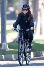 ALYSON HANNIGAN Rides a Bike in Santa Monica