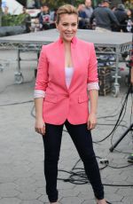 ALYSSA MILANO on the Set of Extra at the Grove in Los Angeles