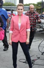 ALYSSA MILANO on the Set of Extra at the Grove in Los Angeles