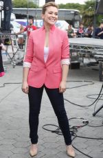 ALYSSA MILANO on the Set of Extra at the Grove in Los Angeles