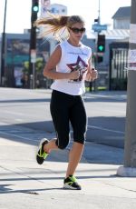 AMY WILLERTON in Tight Leggings Jogging in Los Angeles