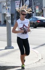 AMY WILLERTON in Tight Leggings Jogging in Los Angeles
