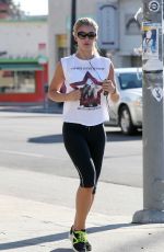 AMY WILLERTON in Tight Leggings Jogging in Los Angeles