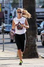 AMY WILLERTON in Tight Leggings Jogging in Los Angeles