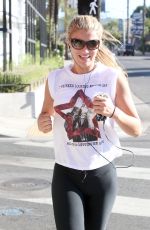 AMY WILLERTON in Tight Leggings Jogging in Los Angeles