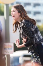 ANNA KENDRICK on the Set of Extra in Universal City