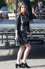 ANNA KENDRICK on the Set of Extra in Universal City