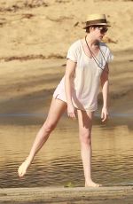ANNE HATHAWAy at a Beach in Hawaii