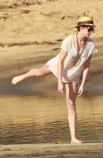 ANNE HATHAWAy at a Beach in Hawaii