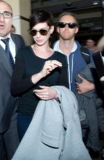 ANNE HATHAWAY at LAX Airport in Los Angeles