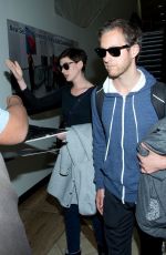 ANNE HATHAWAY at LAX Airport in Los Angeles