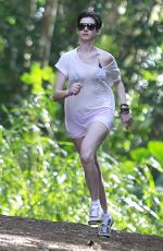 ANNE HATHAWAY Out Jogging in Hawaii