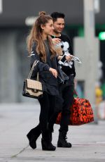 ARIANA GRANDE Leaves a Recording Studio in Hollywood