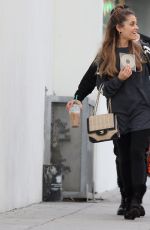 ARIANA GRANDE Leaves a Recording Studio in Hollywood