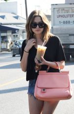 ASHLEY BENSON in Shorts Out for Coffee in Los Angeles