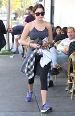ASHLEY BENSON in Sports Bra Leaves a Gym in Los Angeles