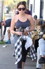 ASHLEY BENSON in Sports Bra Leaves a Gym in Los Angeles